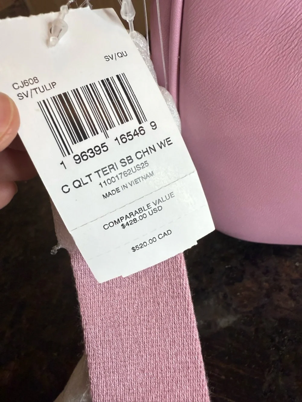 Coach Quilted Teri Pastel Pink Leather Hobo Bag with Silver Chain